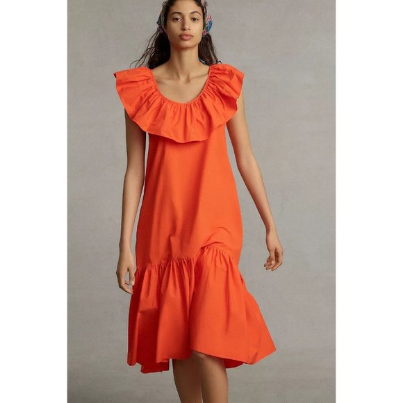 Anthro Whit Two Women's Sz. XS Flouncy Ruffled Maxi Dress NWT